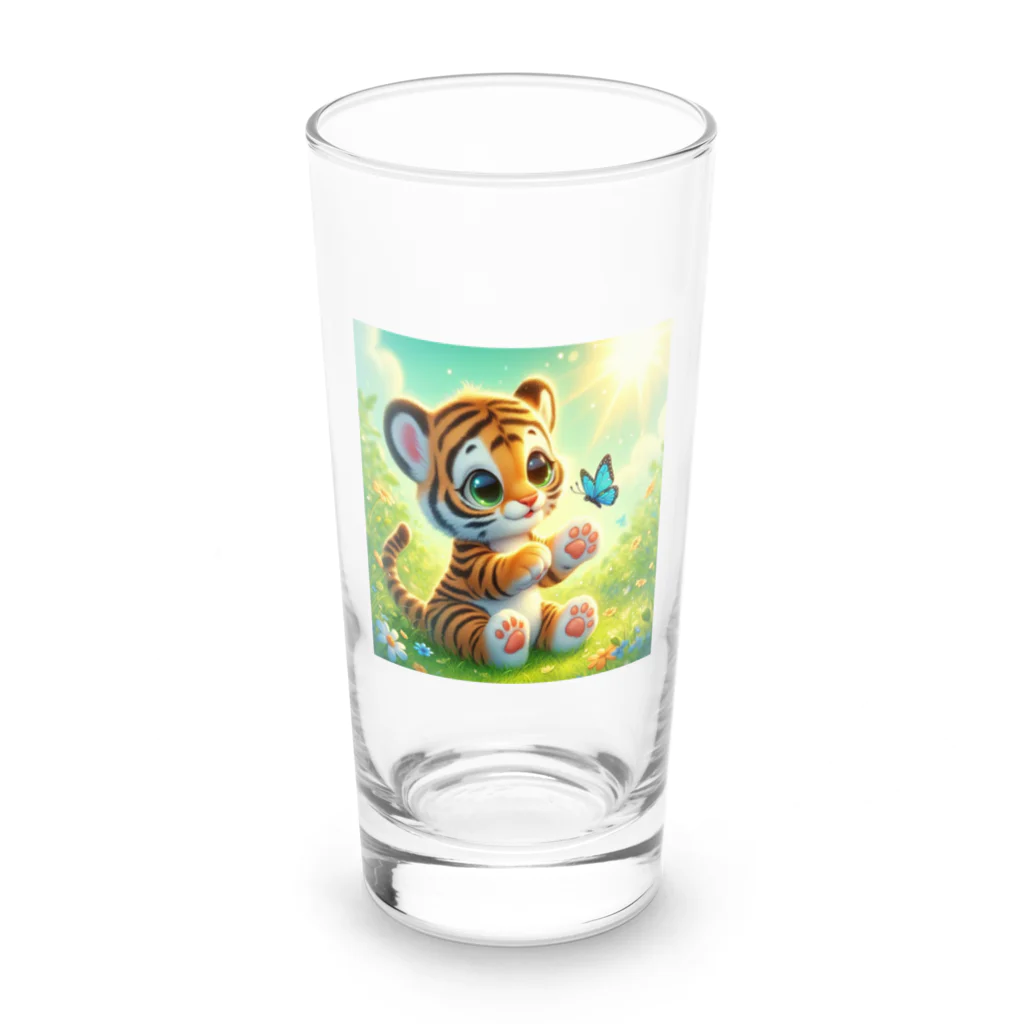 HAYANA.のかわいすぎる虎の赤ちゃん Long Sized Water Glass :front