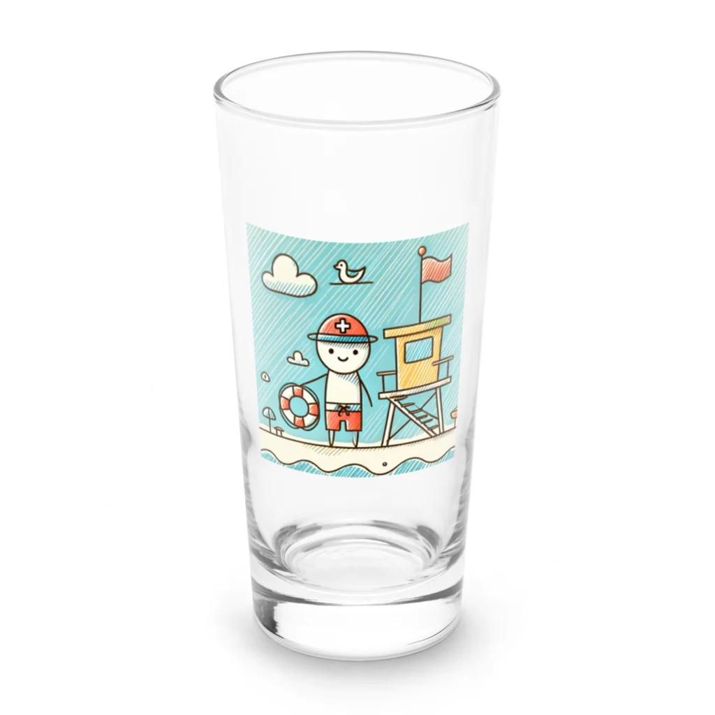 海の幸のライフガード Long Sized Water Glass :front