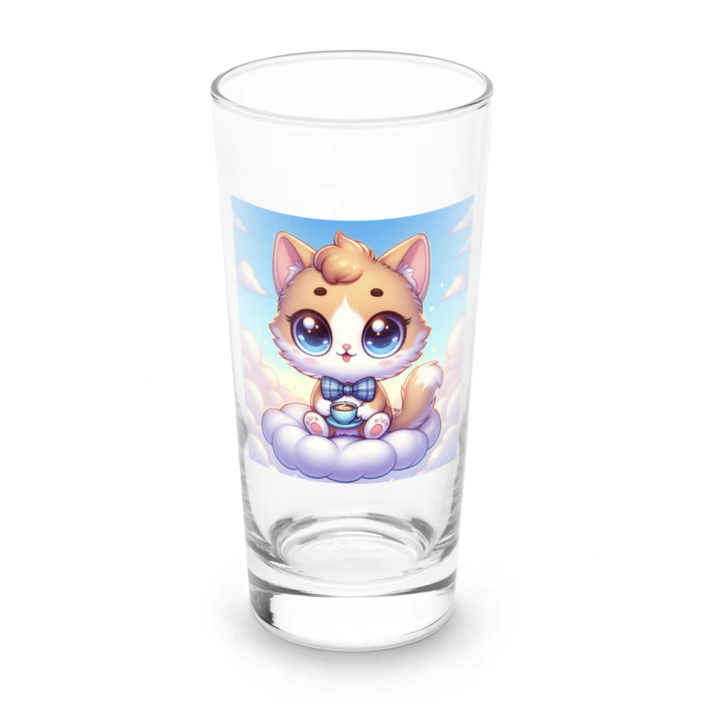 可愛い動物達の可愛い猫 Long Sized Water Glass :front