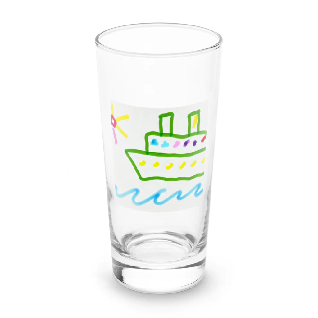 海の幸のクルーズ船 Long Sized Water Glass :front