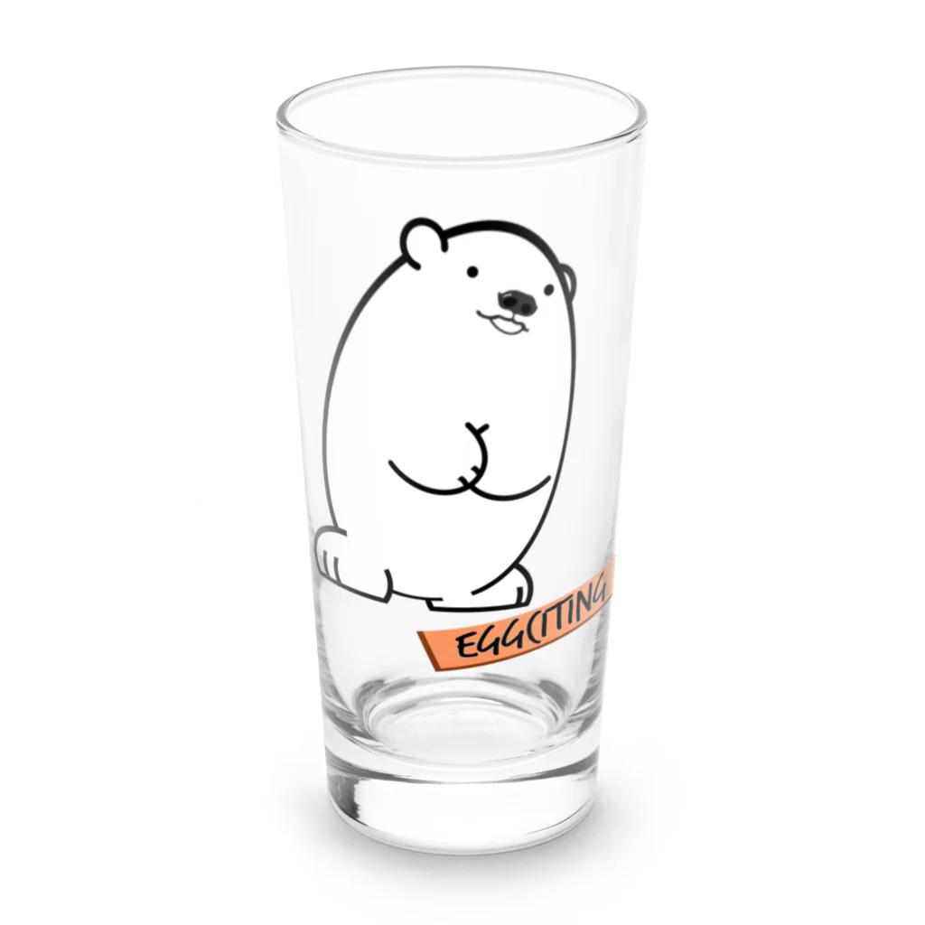 ほかほかしろくまのあったかざっかやのエッグシャンなしろくま Long Sized Water Glass :front