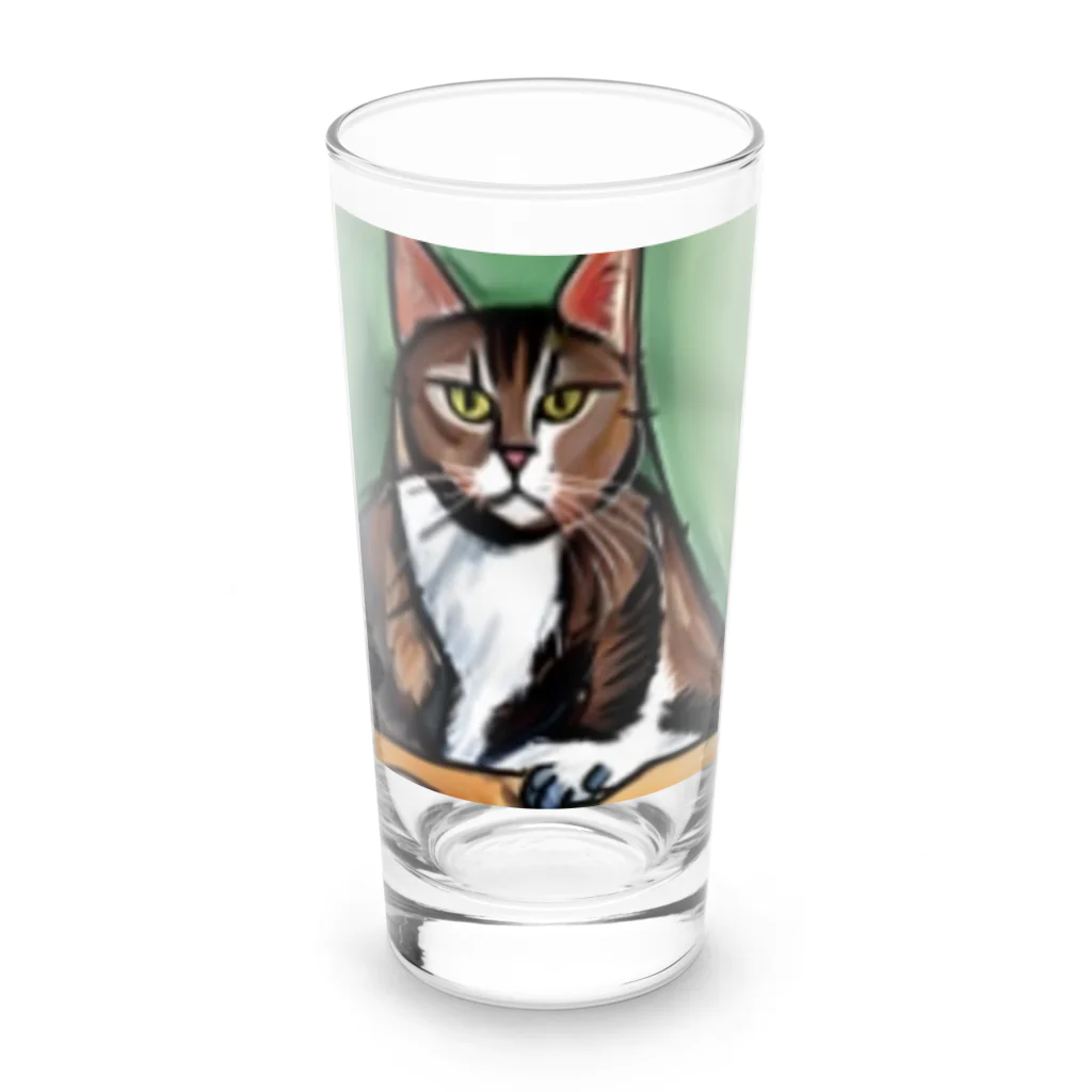 Ppit8のどっしりかまえる猫ちゃん Long Sized Water Glass :front