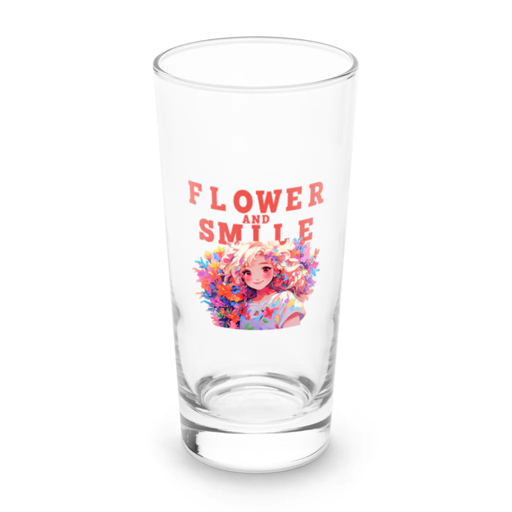 araakii@꧁THE DOGRUN꧂のFLOWER AND SMILE 01 Long Sized Water Glass :front