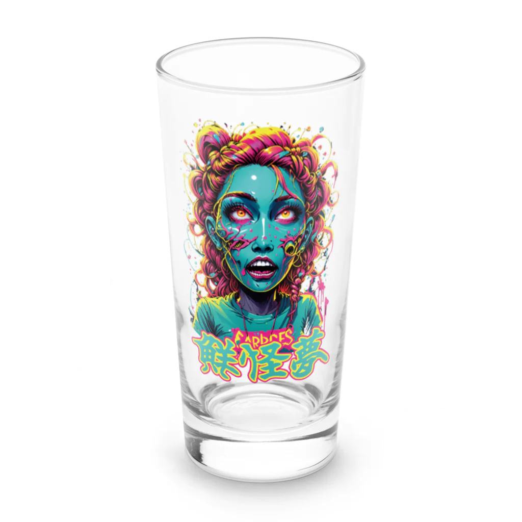 NeuralWearDesignsのNeon Nightmare: A Colorful Horror Experience Long Sized Water Glass :front