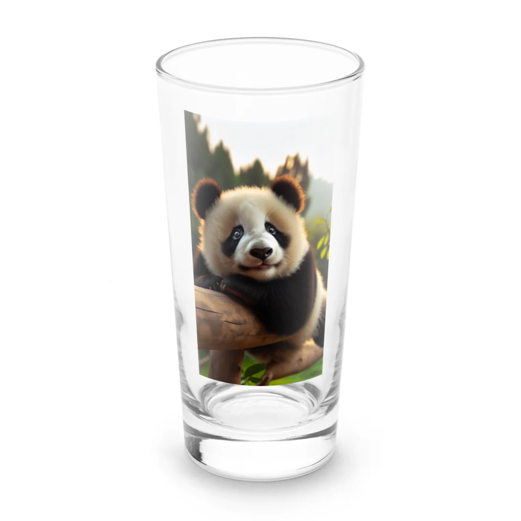 mintmoonのタレ目のパンダちゃん ロンググラス前面