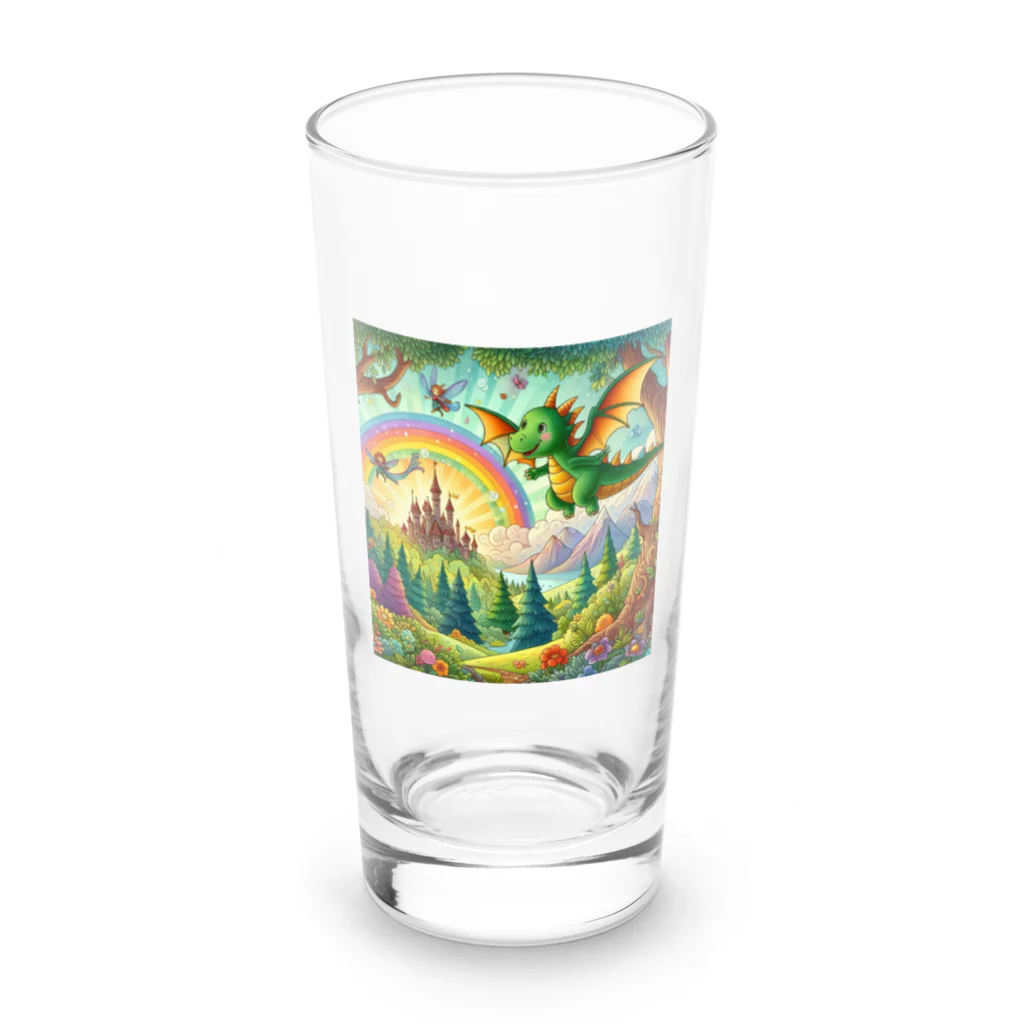 noiSutoaのかわいいにじ色の恐竜 Long Sized Water Glass :front