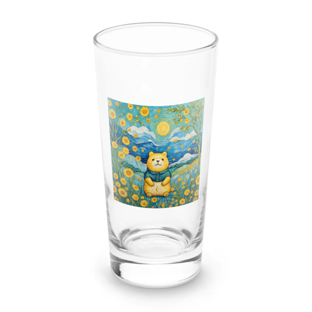 Yumintjの向日葵の中にネコ Long Sized Water Glass :front