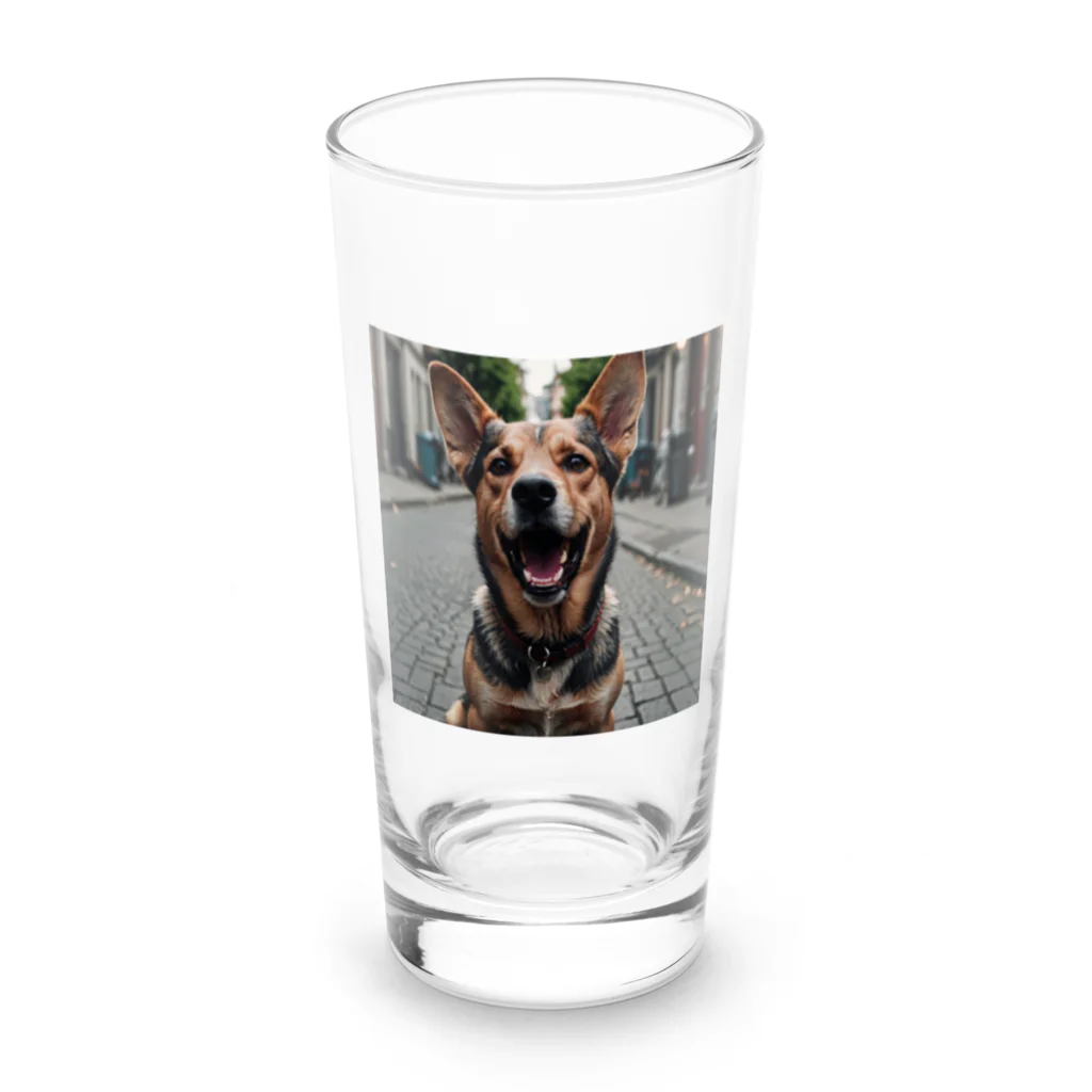 kaerinofficeのこのかわいいワンちゃん、まるでカメラ目線！ Long Sized Water Glass :front