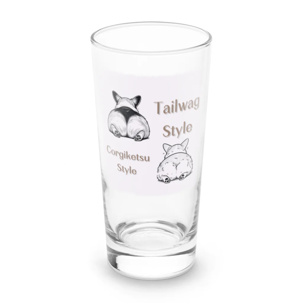 犬好きさんのためのTシャツ屋さんのコギケツ　オーダー Long Sized Water Glass :front