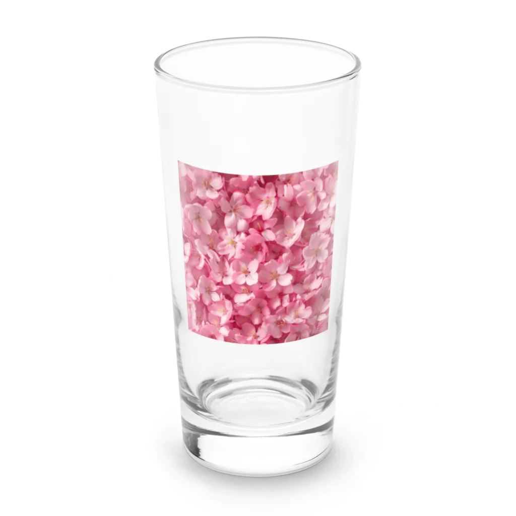 オンラインショップイエローリーフのピンクの花　桜　綺麗 Long Sized Water Glass :front