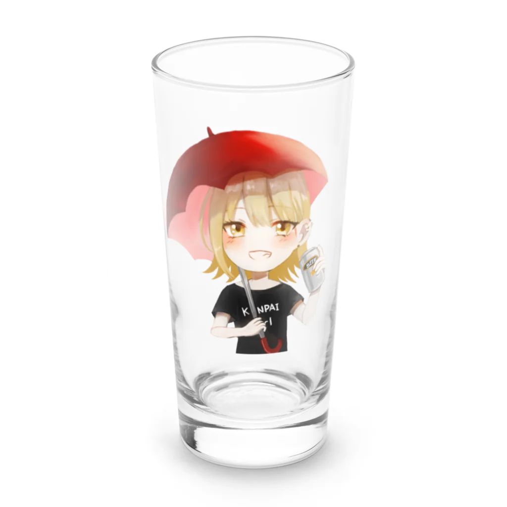 乾杯がーるずSHOPのKanpaiGirl「雨のBBQちゃん」グラス Long Sized Water Glass :front