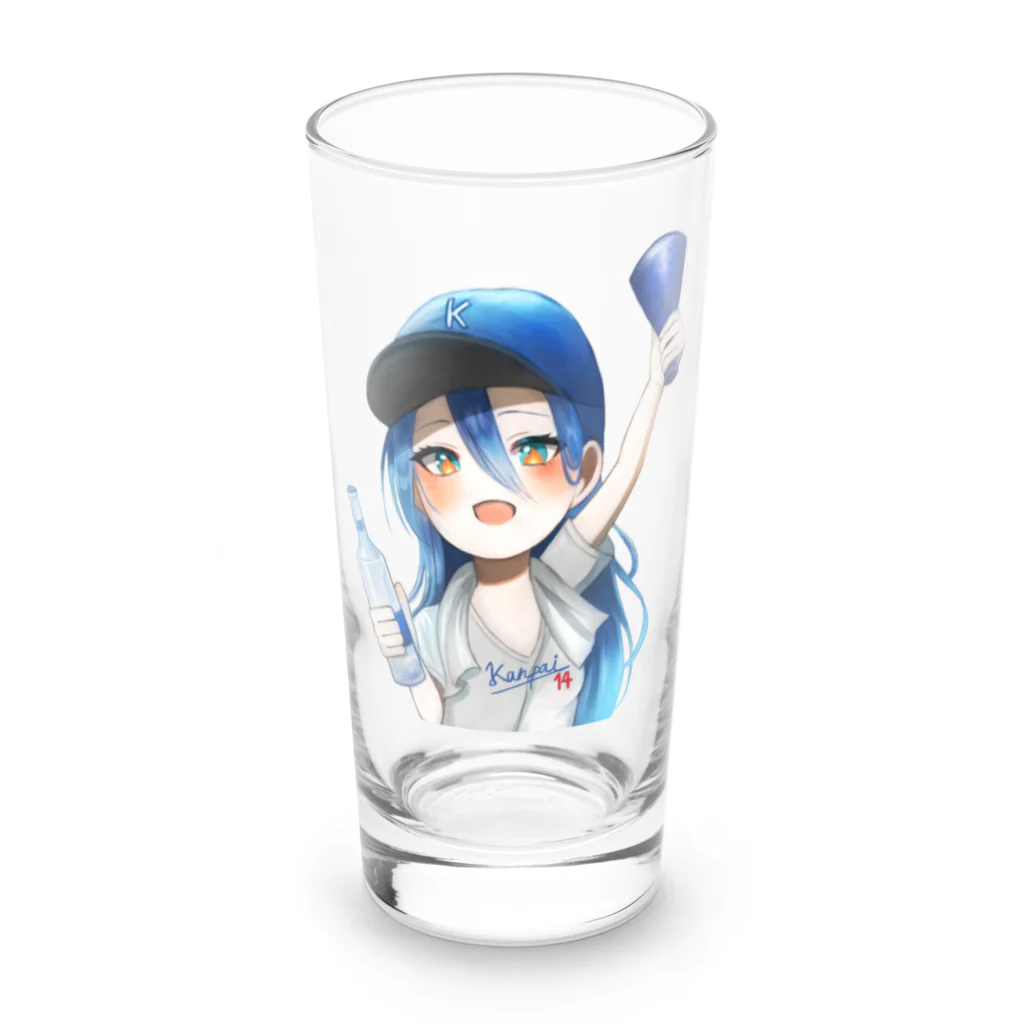 乾杯がーるずSHOPのKanpaiGirl「野球観戦ちゃん」グラス Long Sized Water Glass :front