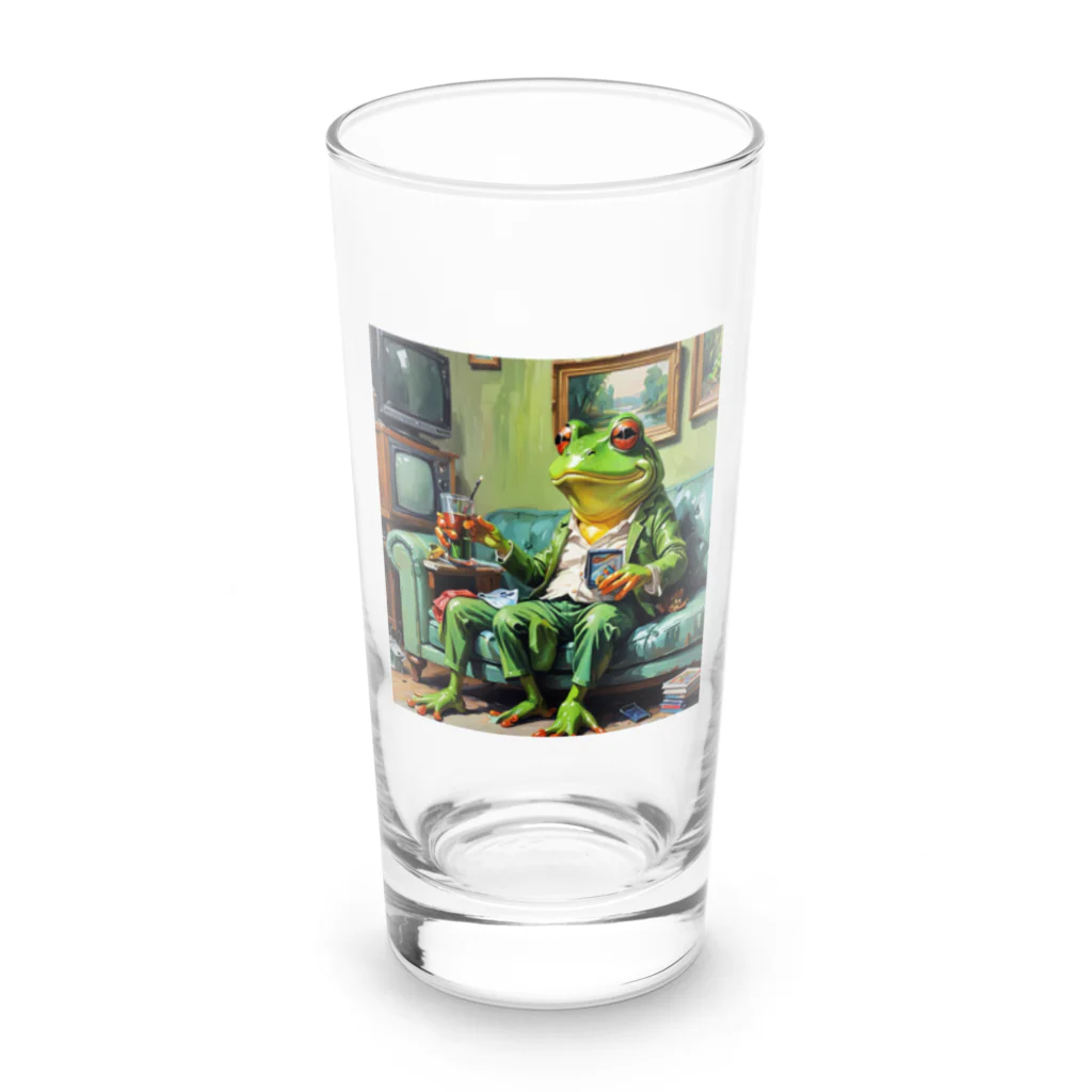 zukit4sのジョークを言っているカエル Long Sized Water Glass :front