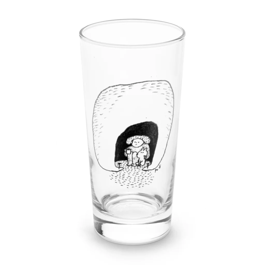 道草屋のテントのなかの休息 Long Sized Water Glass :front