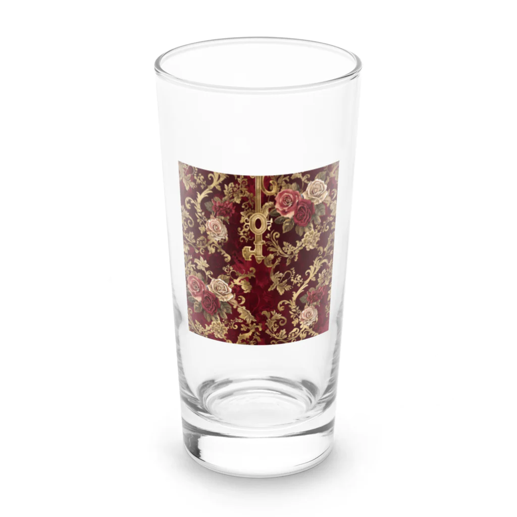 オンラインショップイエローリーフの赤い薔薇　白い薔薇　鍵　可愛い　 Long Sized Water Glass :front