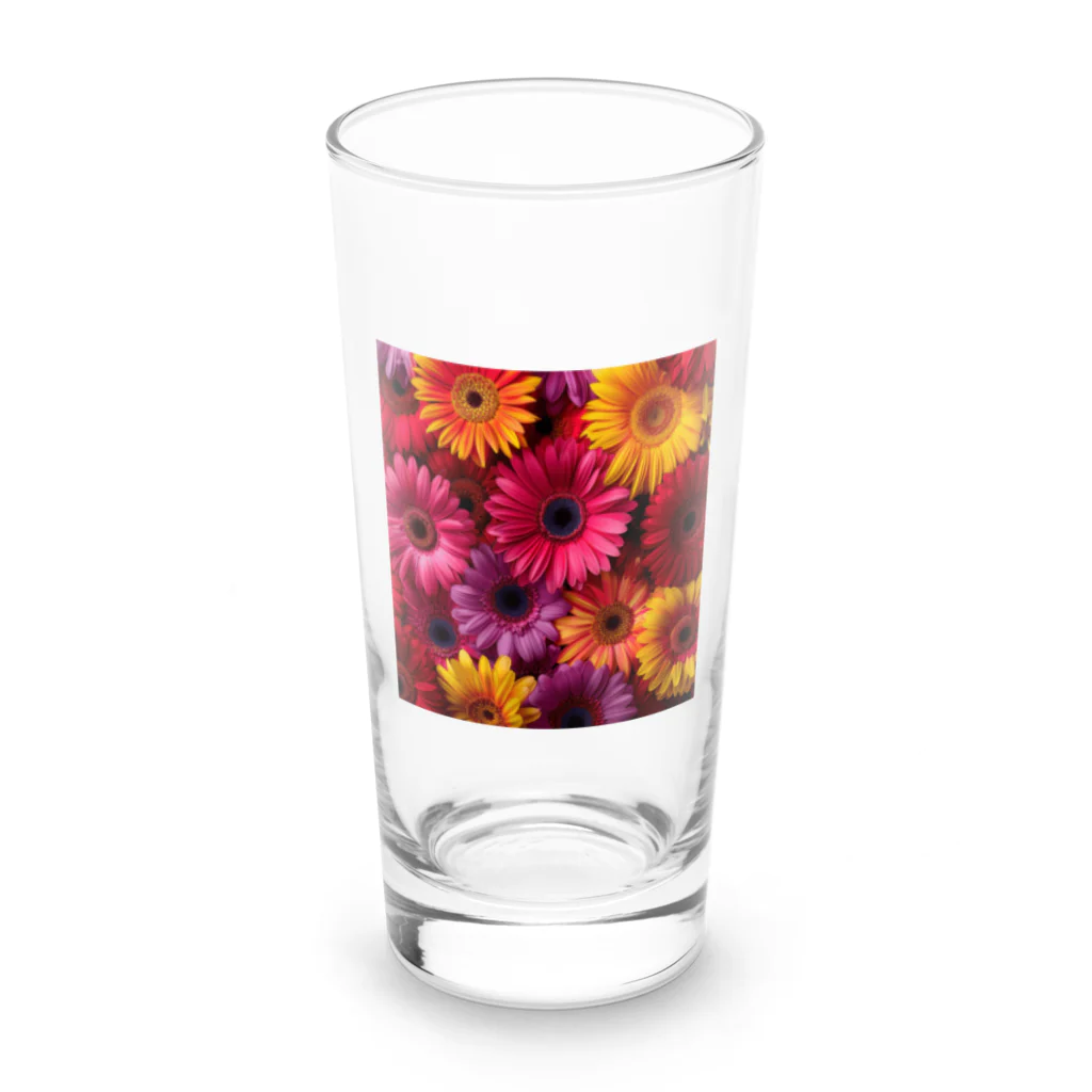 オンラインショップイエローリーフの色鮮やかな花 Long Sized Water Glass :front