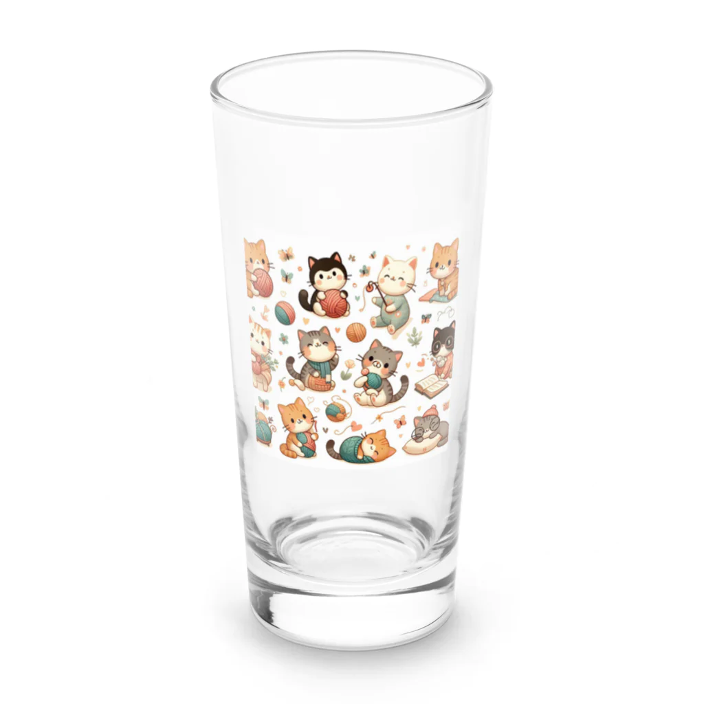 lanboの猫ちゃん大家族 Long Sized Water Glass :front