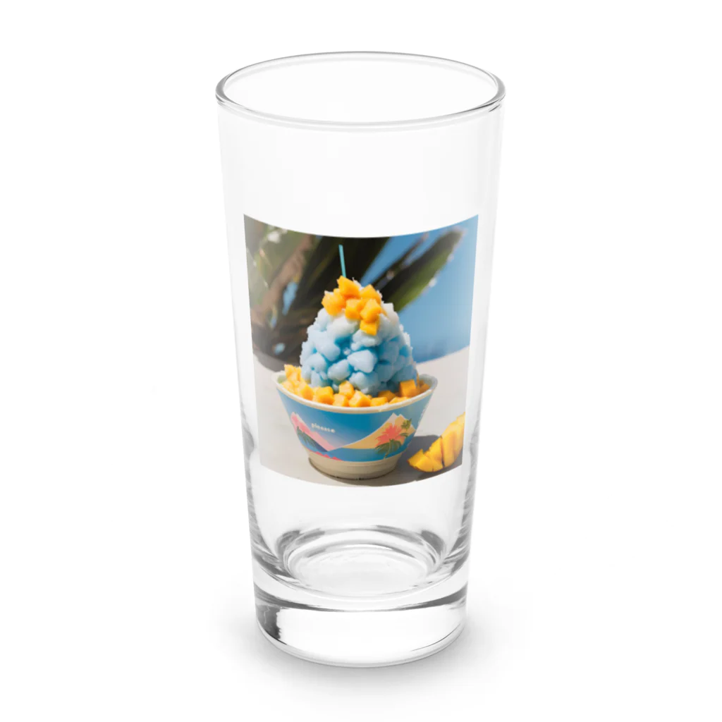 かるるんショップのかき氷シリーズ　ブルーハワイとマンゴー Long Sized Water Glass :front