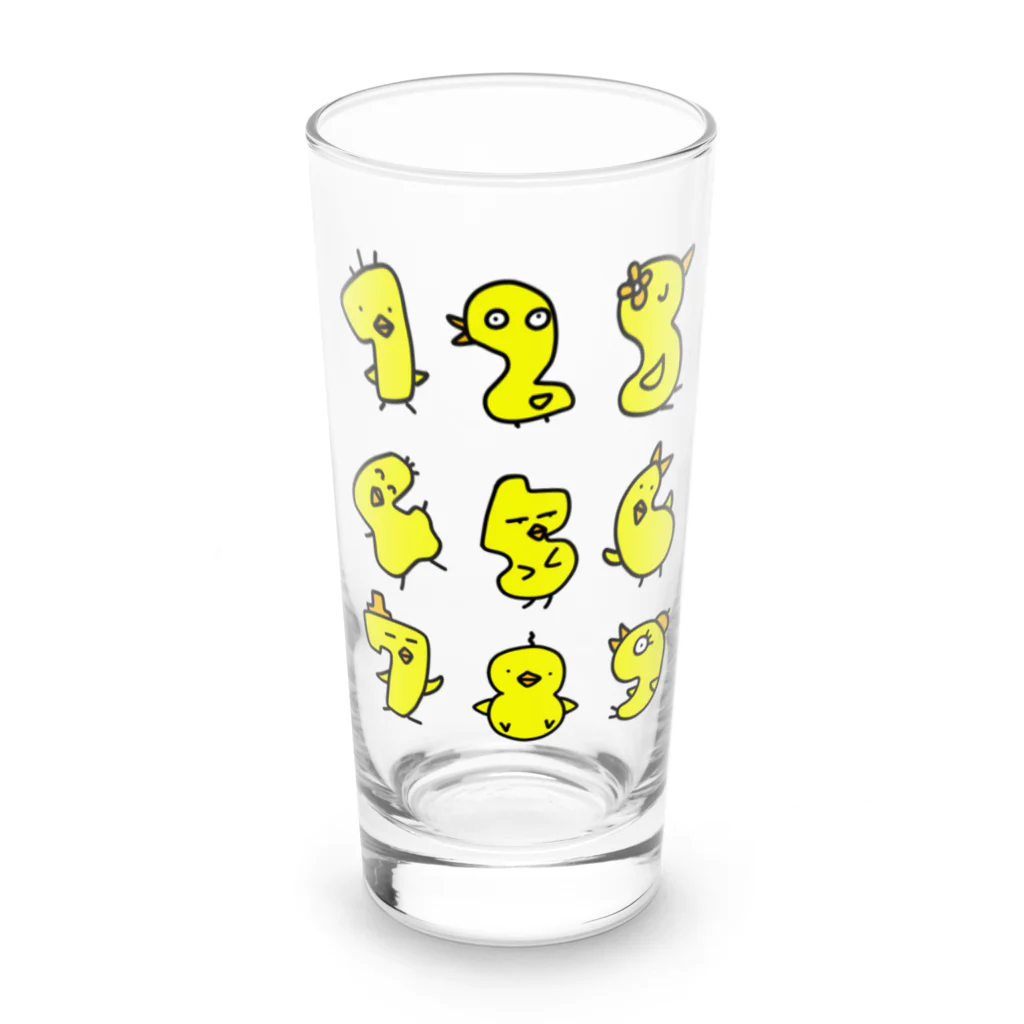 mayumayu-の🐤数字アヒル🐤 Long Sized Water Glass :front