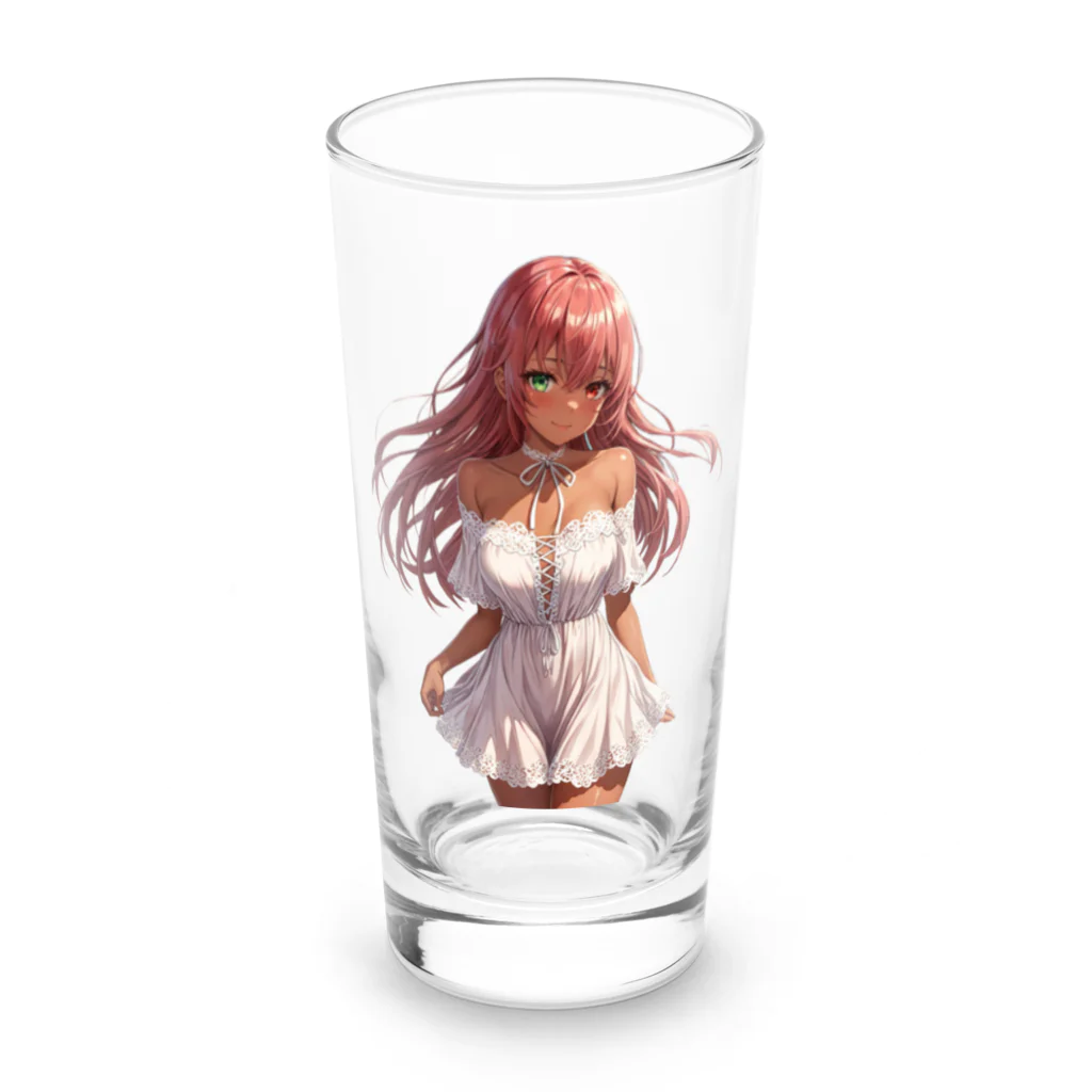 ヴィヴィオのオフショルダーレースアップワンピース Long Sized Water Glass :front