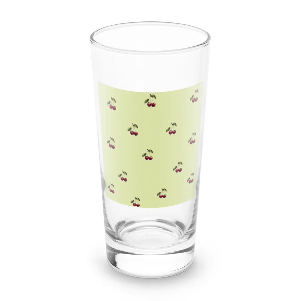 Giraffeinkのさくらんぼ Long Sized Water Glass :front