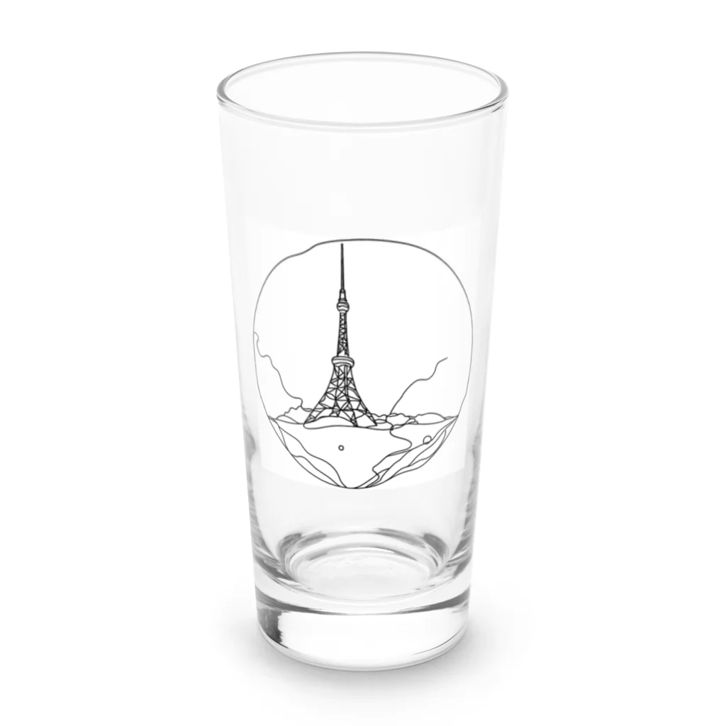 sitositoの地球から突き出タワー Long Sized Water Glass :front