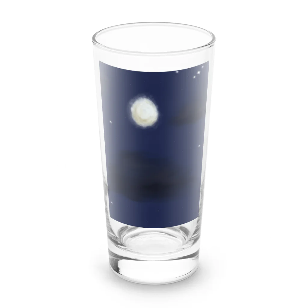 Hanabiのアトリエのある秋の月夜 Long Sized Water Glass :front