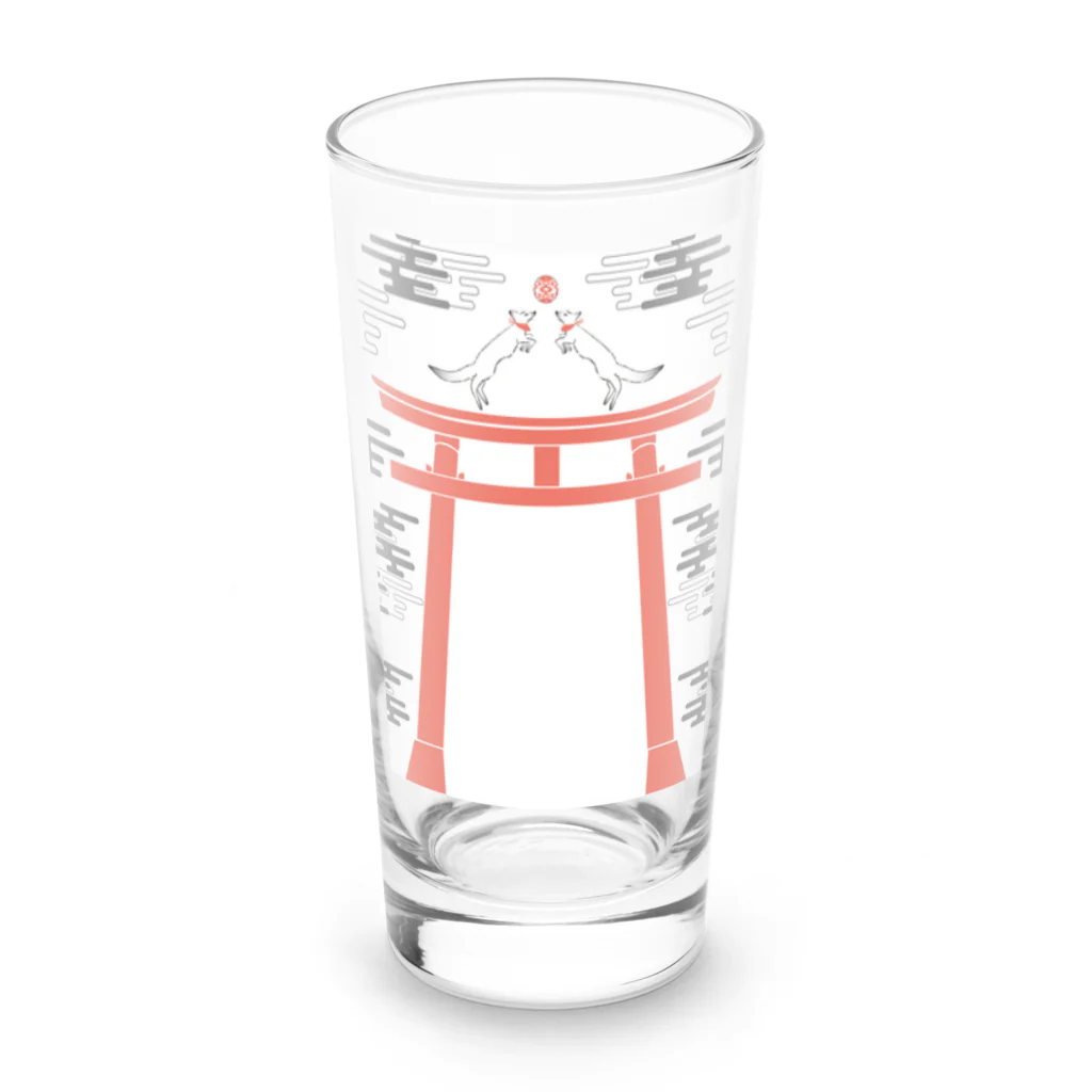 Amiの狐の手毬唄 狛狐 Long Sized Water Glass :front