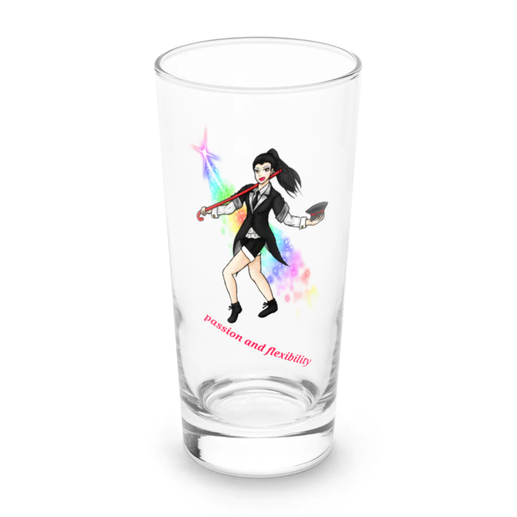 Lily bird（リリーバード）のフルカラー ジャズダンサー 光と英字ロゴ Long Sized Water Glass :front