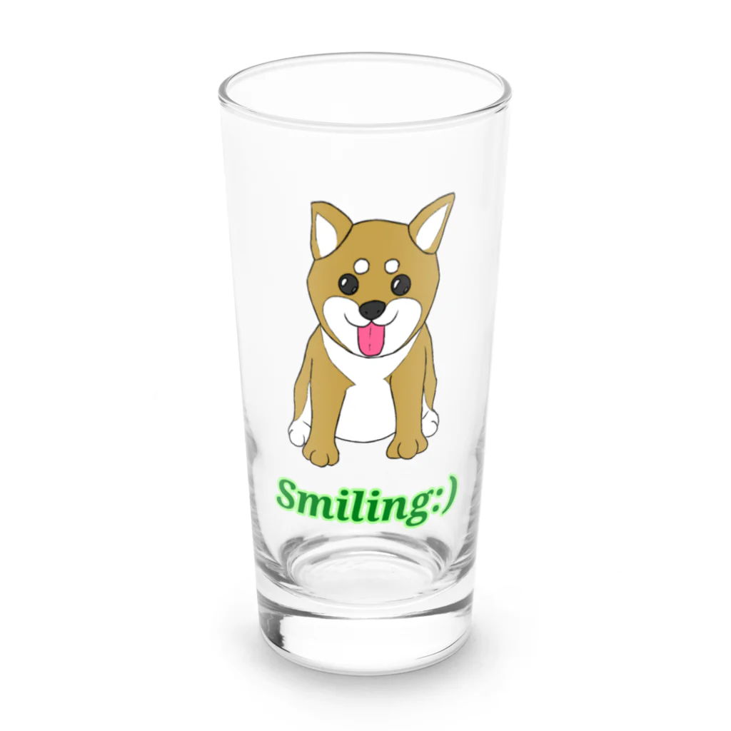 Lily bird（リリーバード）のにこにこ柴犬 英語ロゴ入り Long Sized Water Glass :front