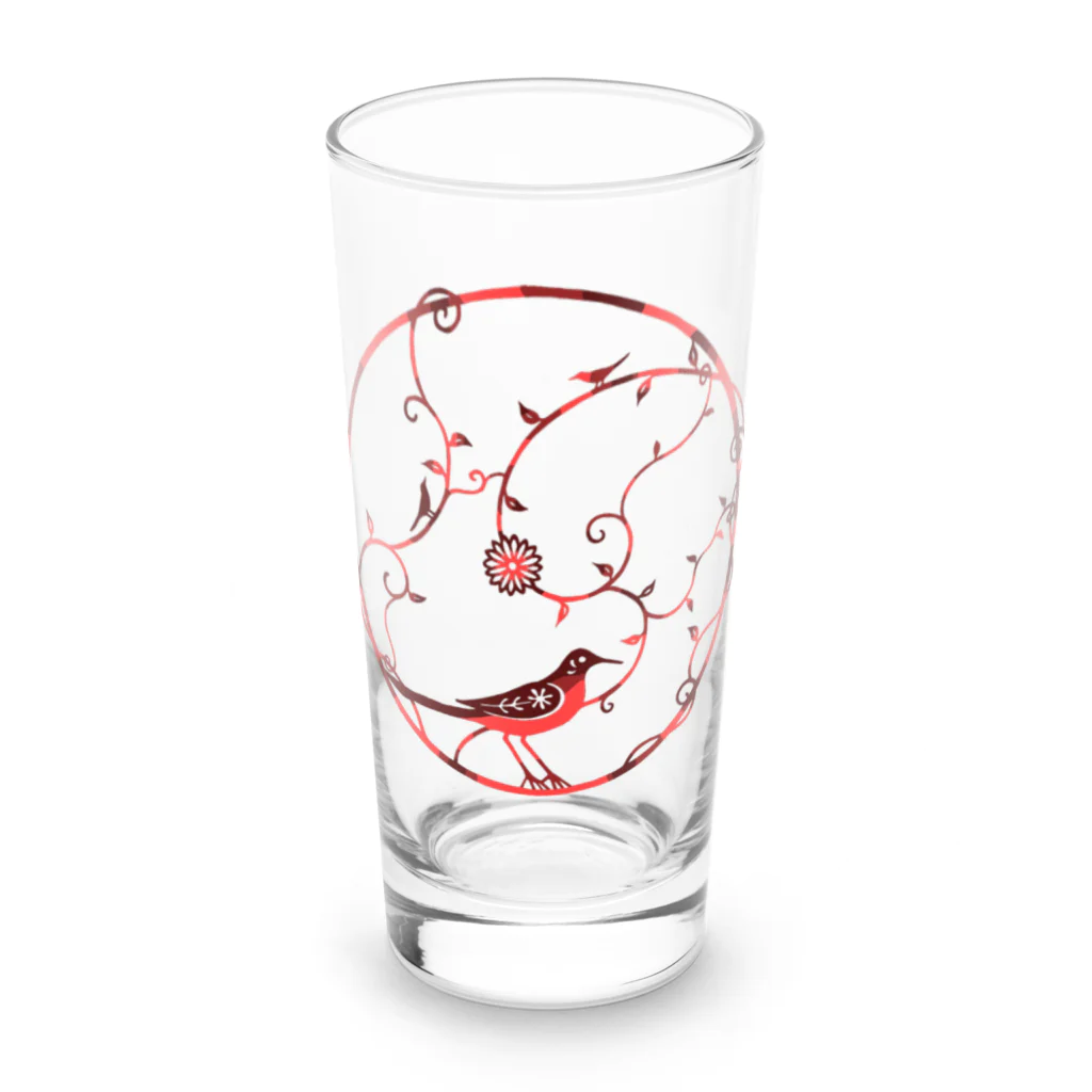 ツバメ堂の赤い鳥 Long Sized Water Glass :front