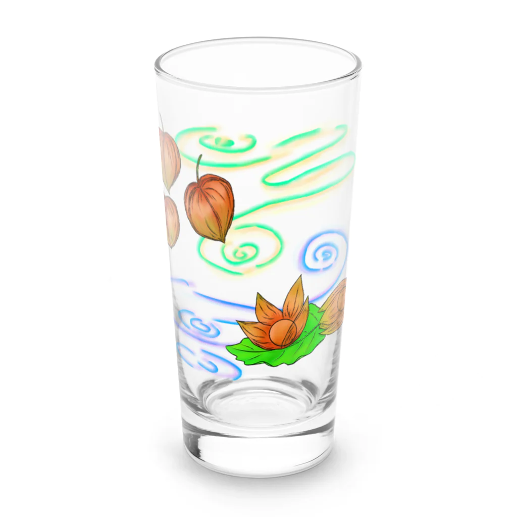 Lily bird（リリーバード）のホオズキ 水紋背景（和柄） Long Sized Water Glass :front