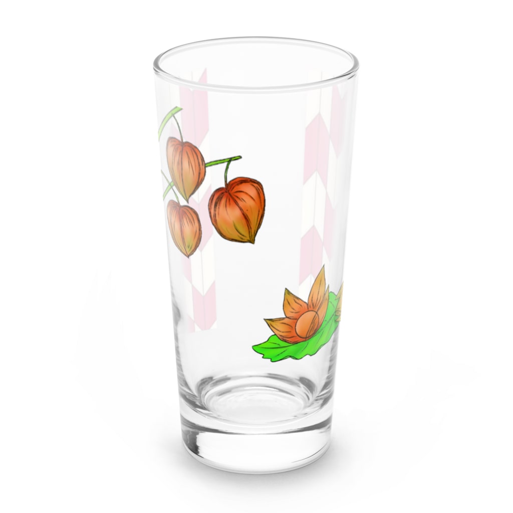 Lily bird（リリーバード）の矢がすりフレーム 枝つきホオズキ Long Sized Water Glass :front