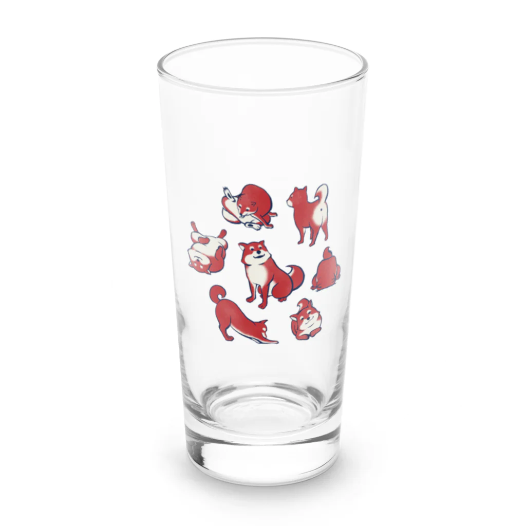 IZANAMI by Akane Yabushitaの【日本レトロ#18】柴犬 Long Sized Water Glass :front