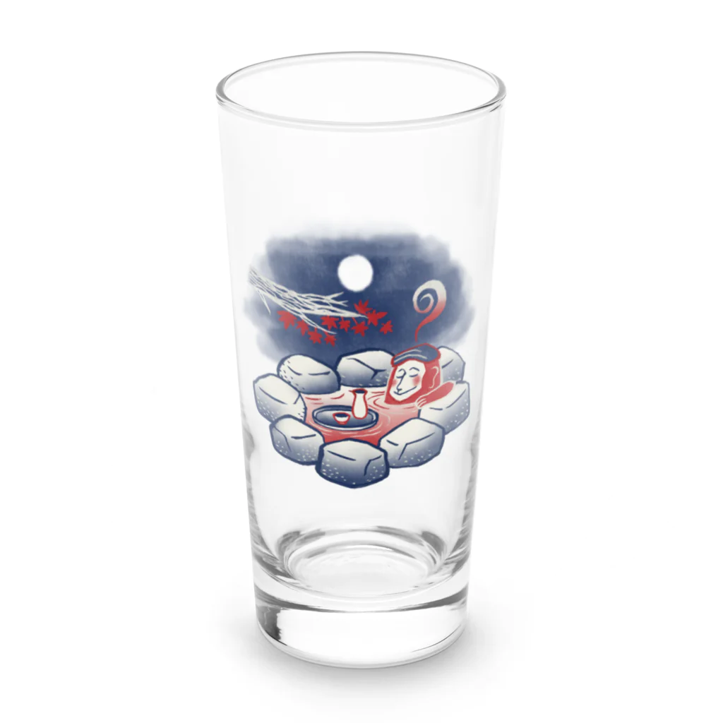 IZANAMI by Akane Yabushitaの【日本レトロ#29】猿と温泉 Long Sized Water Glass :front