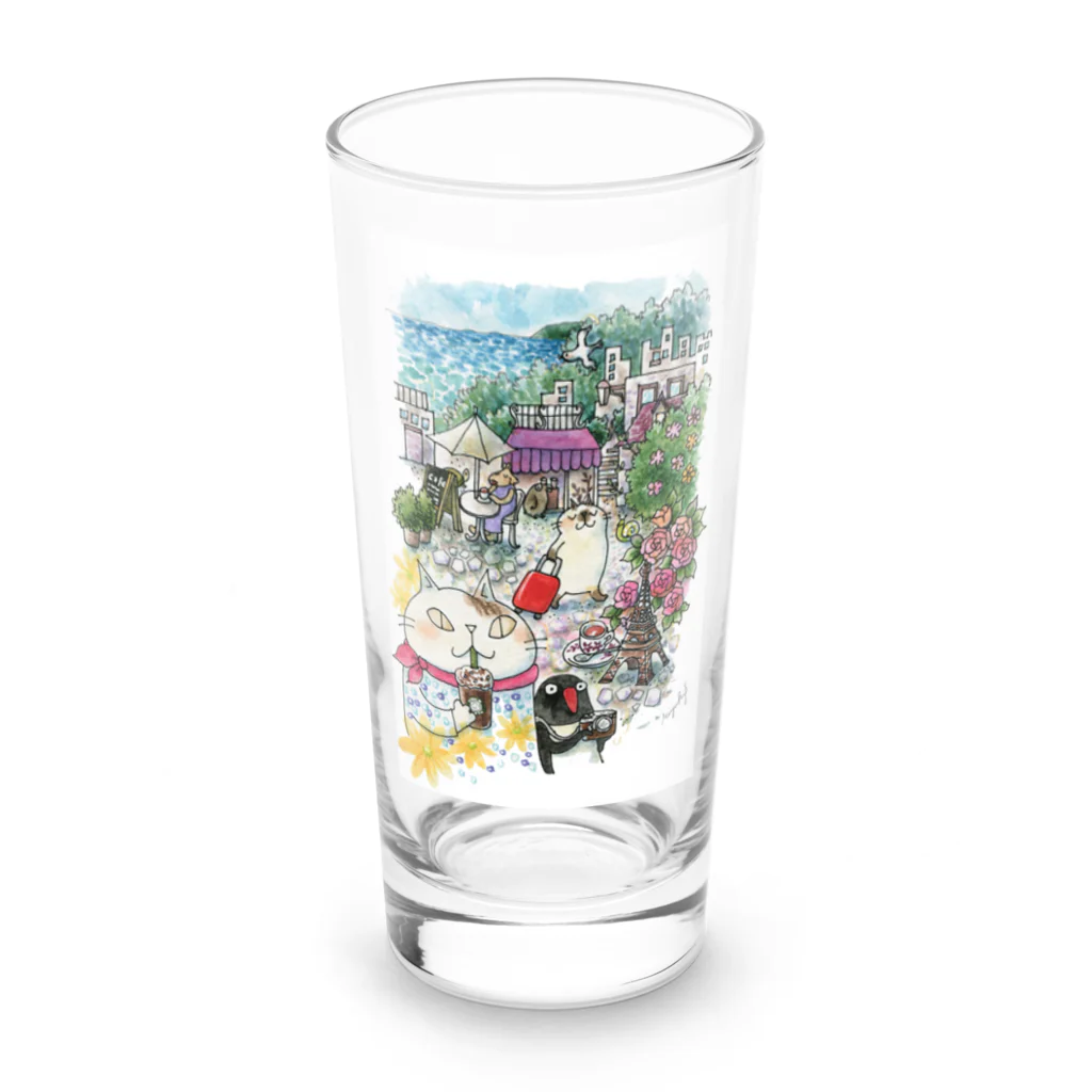 吉沢深雪の猫とペンギンと旅気分 Long Sized Water Glass :front