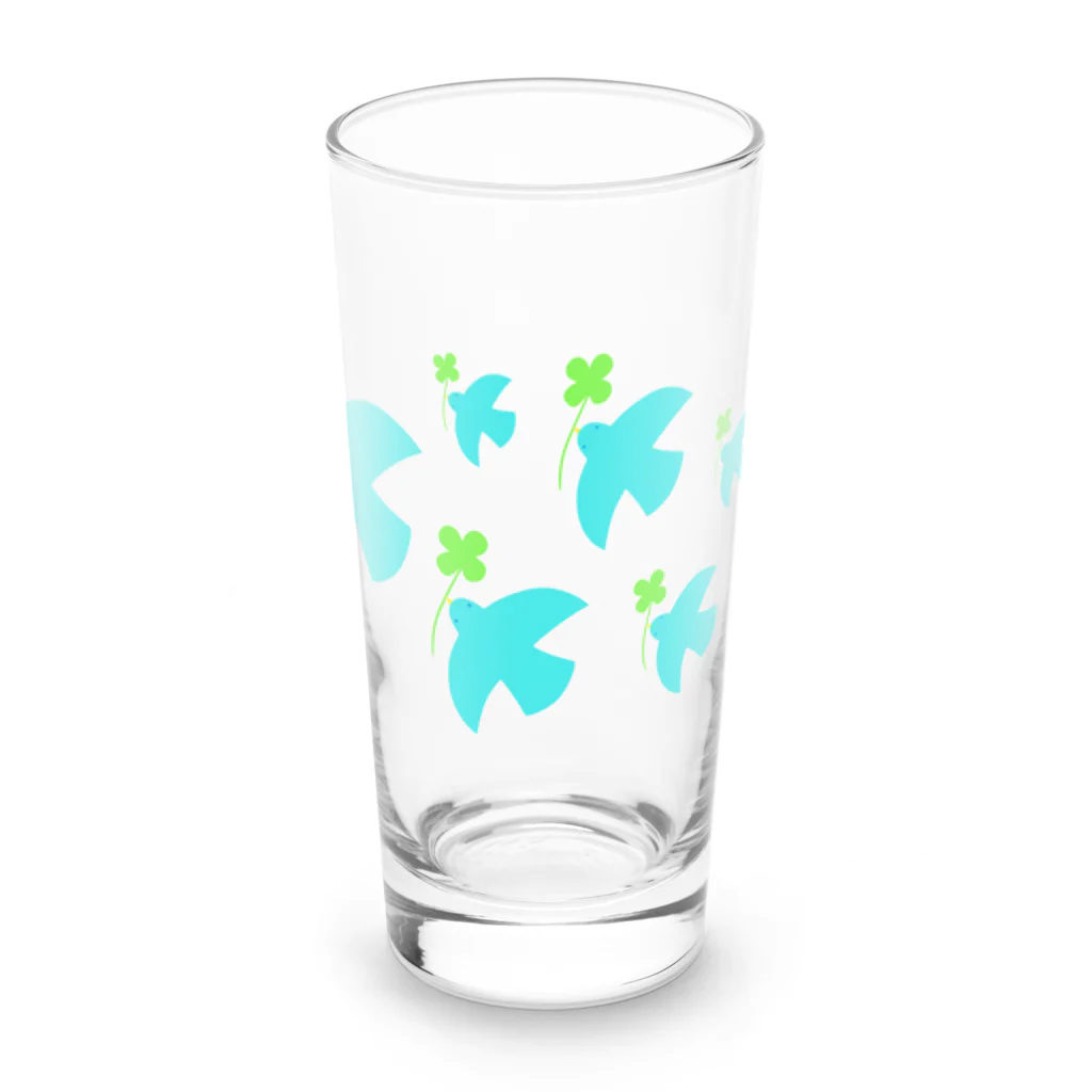 AROMA☆LOVELYのクローバーを運ぶ鳥 Long Sized Water Glass :front