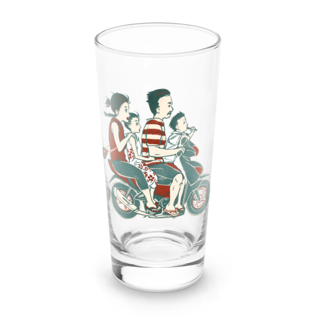 IZANAMI by Akane Yabushitaの【バリの人々】バイク家族乗り Long Sized Water Glass :front