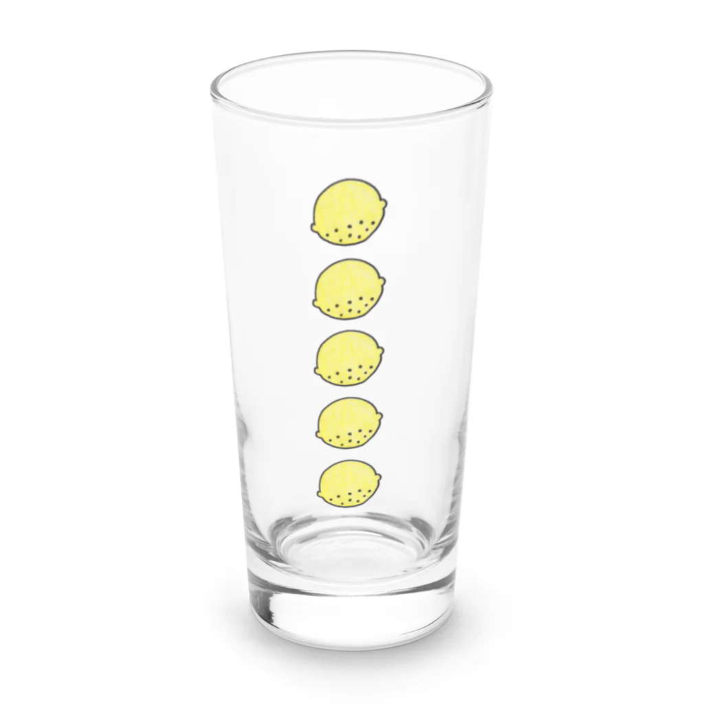 N子の絵日記のレモン5個 Long Sized Water Glass :front