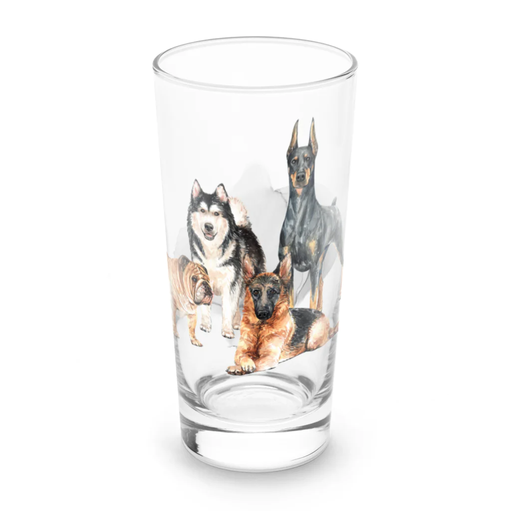 SANKAKU DESIGN STOREのちょっぴり強面の大きい犬たち。 Long Sized Water Glass :front