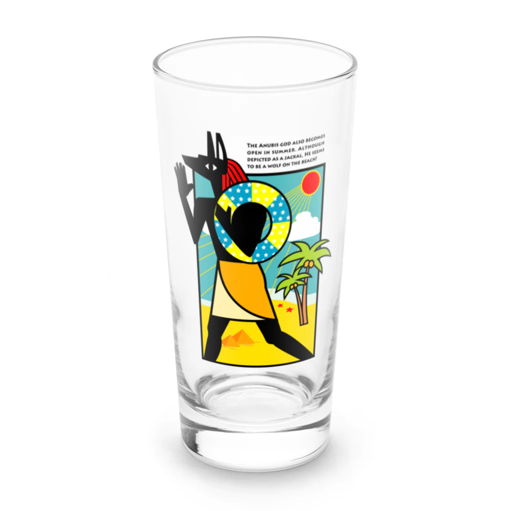 huroshikiの夏のアヌビス神 in the beach Long Sized Water Glass :front