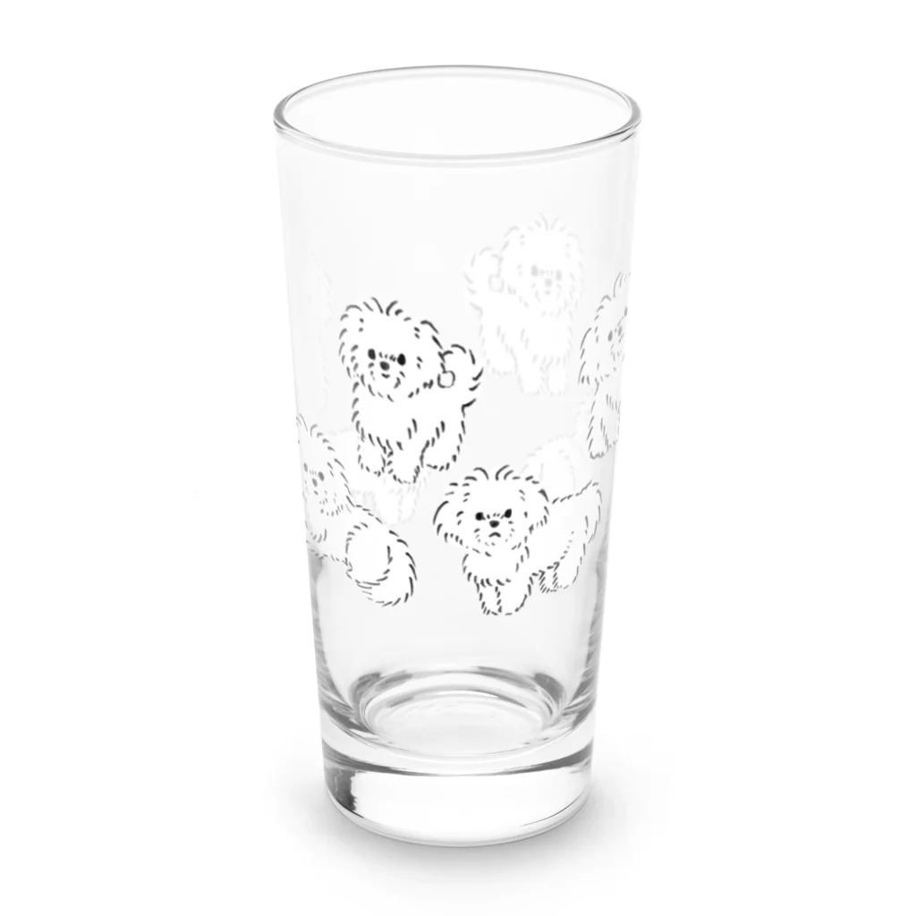 suzumaruのもさもさしたマルチーズ Long Sized Water Glass :front