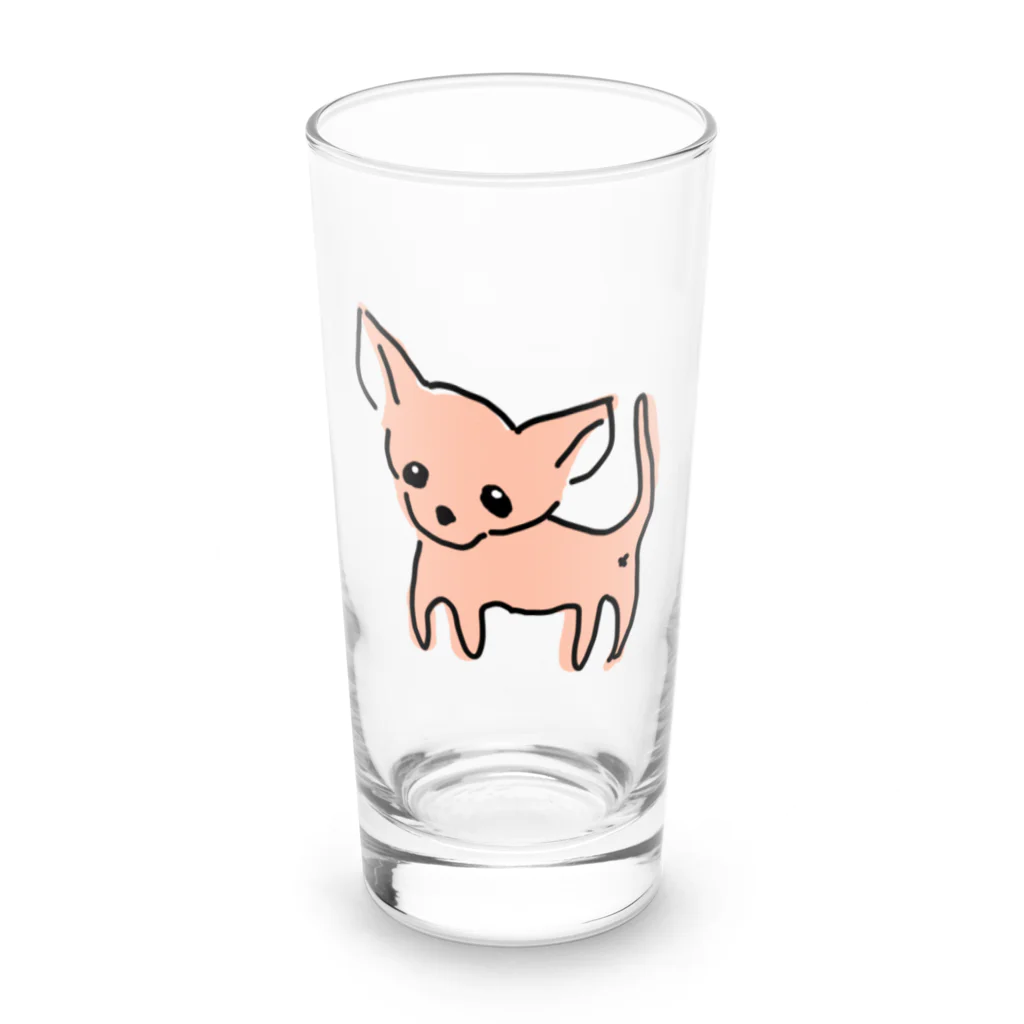 akane_art（茜音工房）のゆるチワワ（オレンジ） Long Sized Water Glass :front