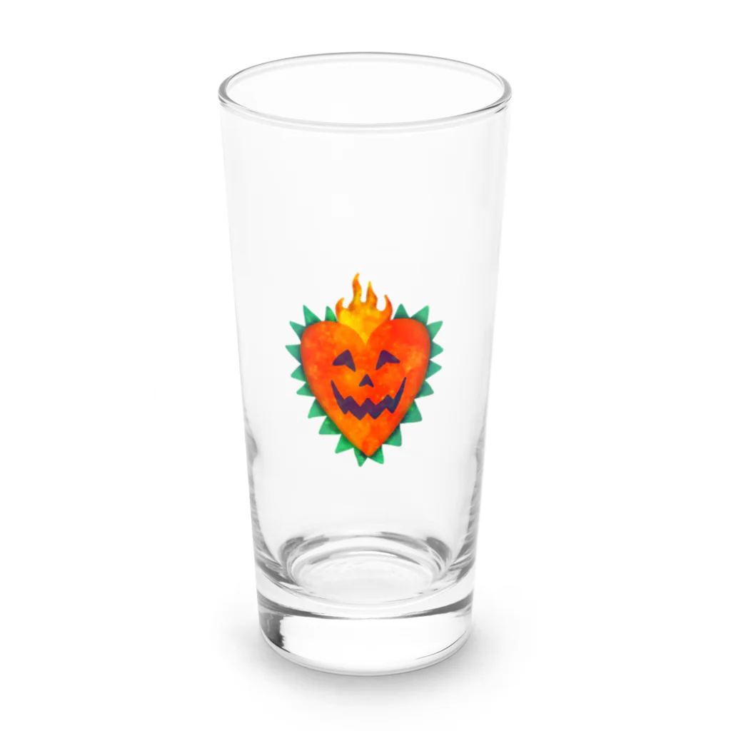 れなしやの🧡🎃Halloween heart pumpkin🎃🧡 Long Sized Water Glass :front