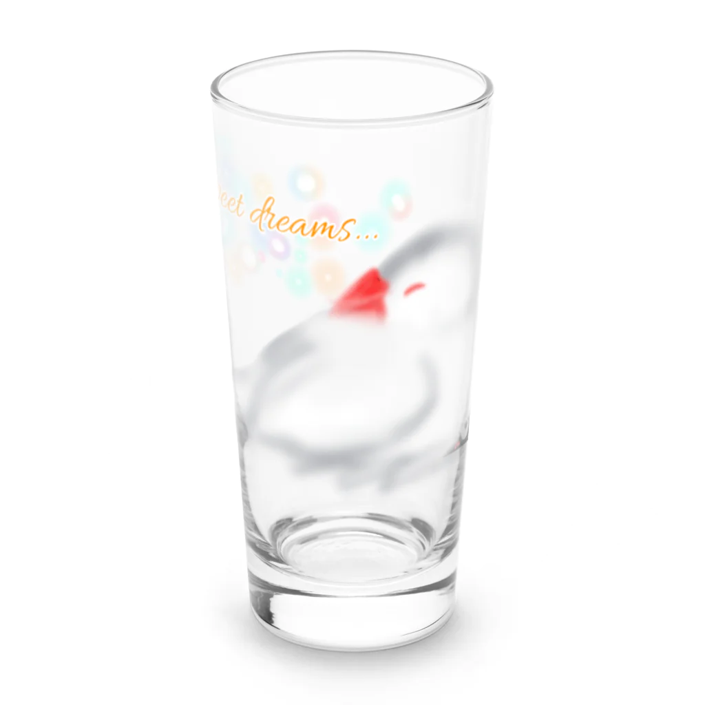 Lily bird（リリーバード）のスリスリくんとおねんね白文鳥 Long Sized Water Glass :front