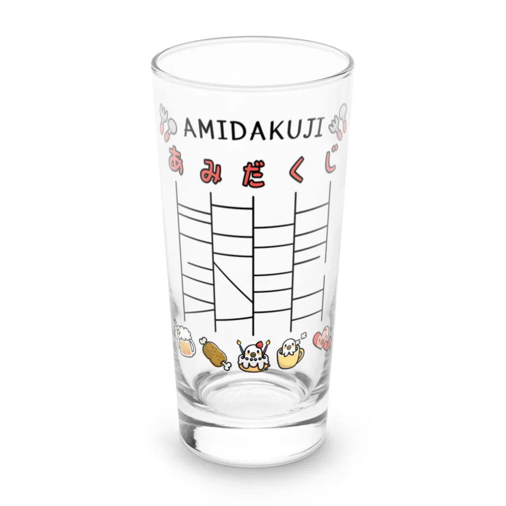 イラスト MONYAAT の今日はどこに行く?あ・み・だ・く・じ♪ 白たこさんのあみだくじ Long Sized Water Glass :front