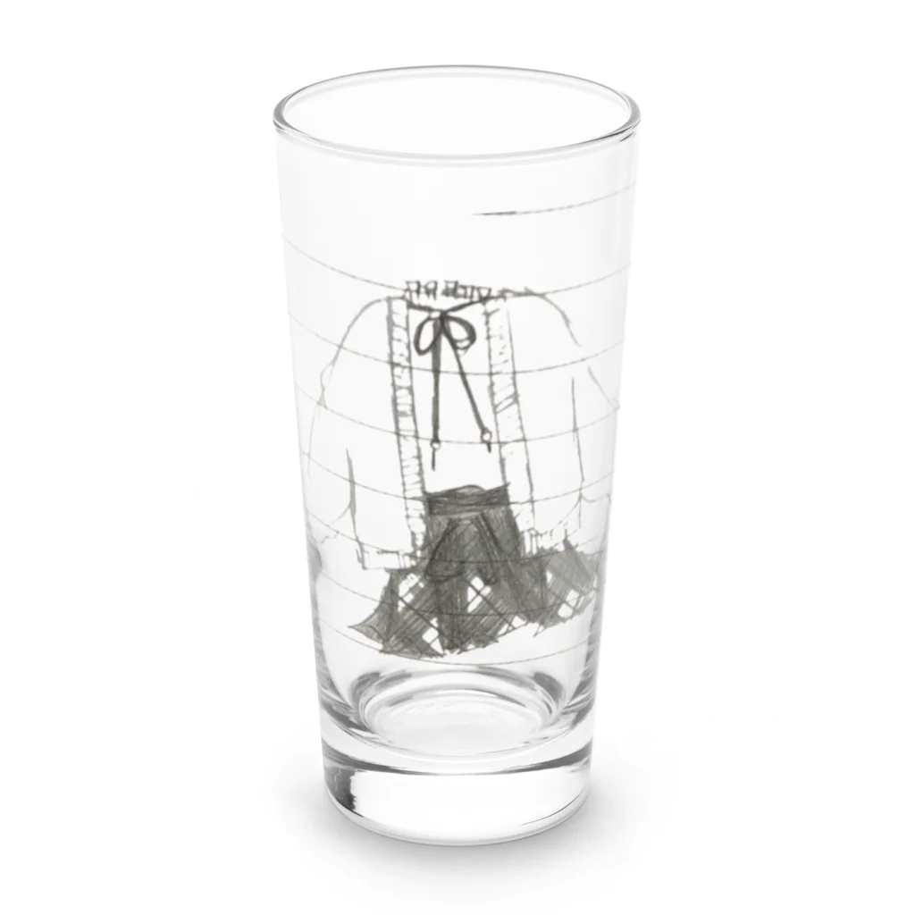 田んぼ前のあのお店の女の子コーデ Long Sized Water Glass :front