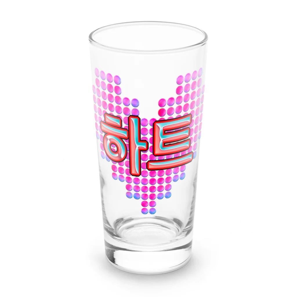 LalaHangeulの하트(ハート)  ピンクドット Long Sized Water Glass :front