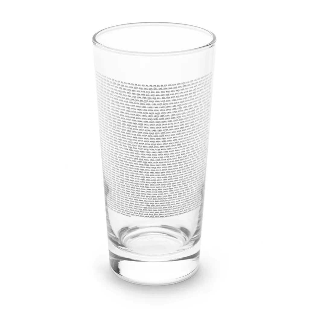 かまやんのプログラミングなお店の素数 Long Sized Water Glass :front