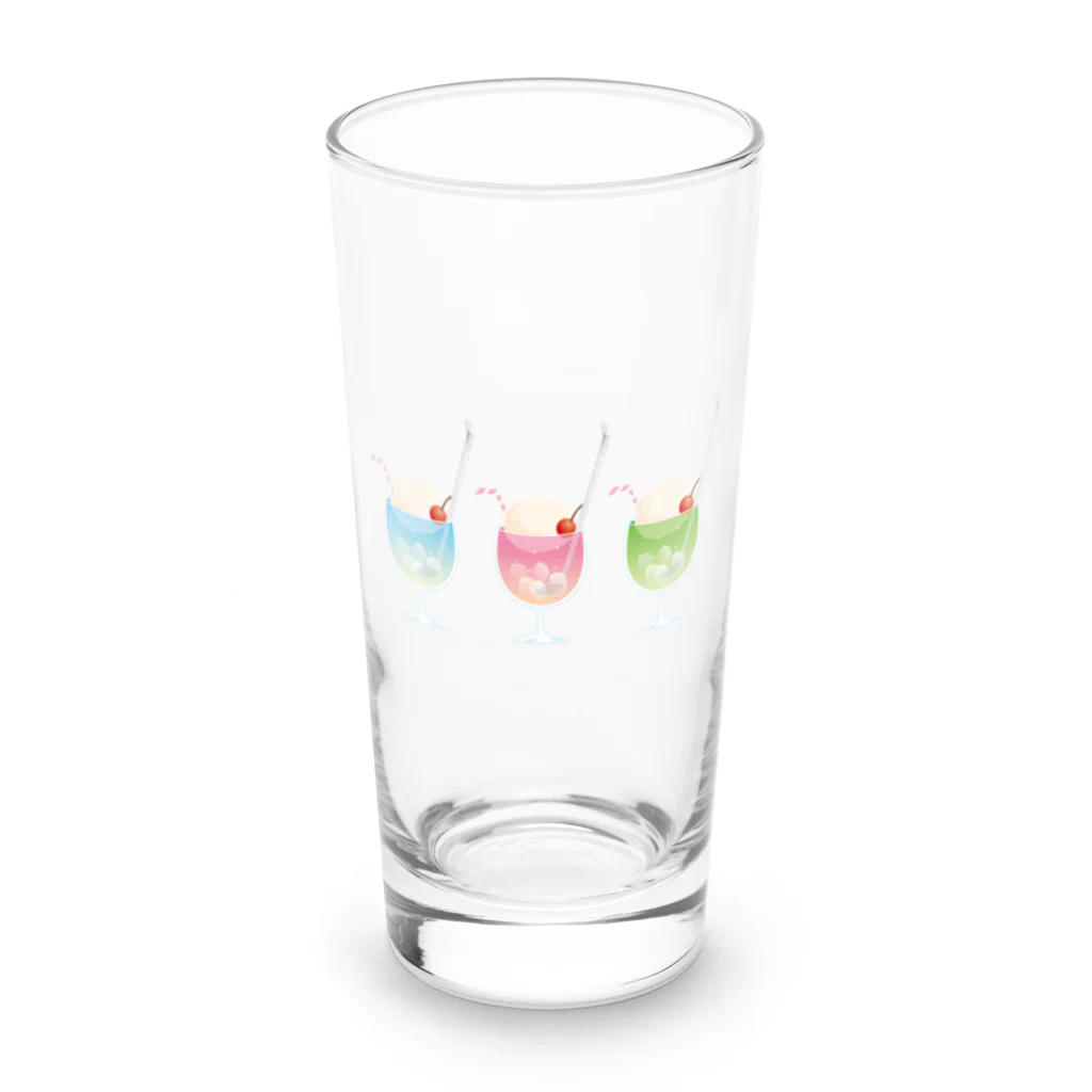 みけんこの三色クリームソーダ Long Sized Water Glass :front